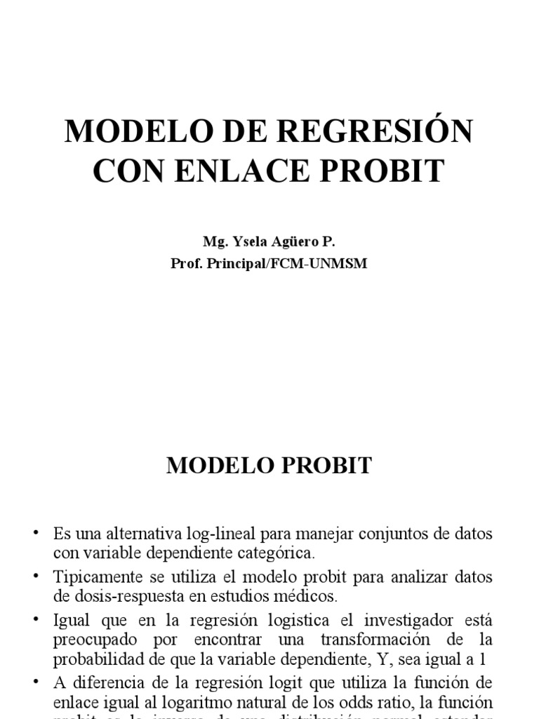 Análisis del Modelo Probit en Regresión | PDF | Regresión logística ...