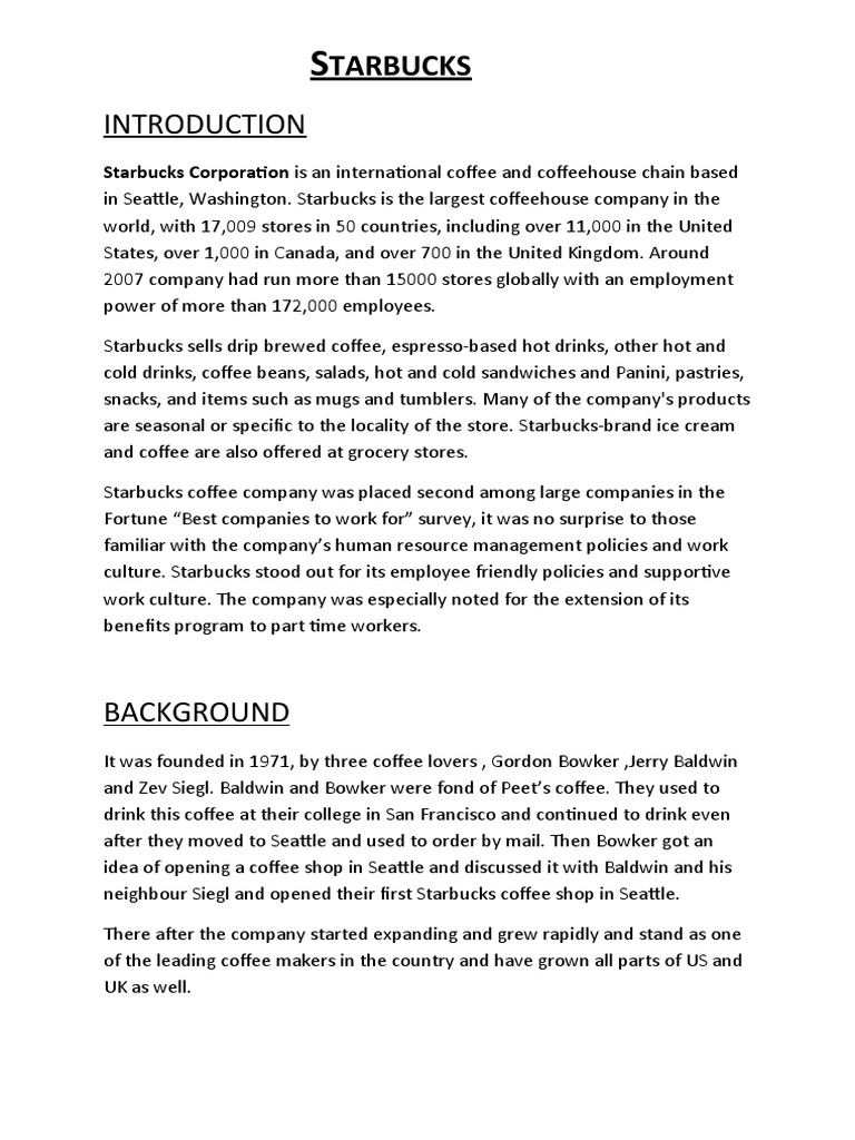 Starbucks: Global Coffeehouse Success Strategies | PDF | Employment ...