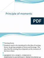 Principles of moments for forces and levers