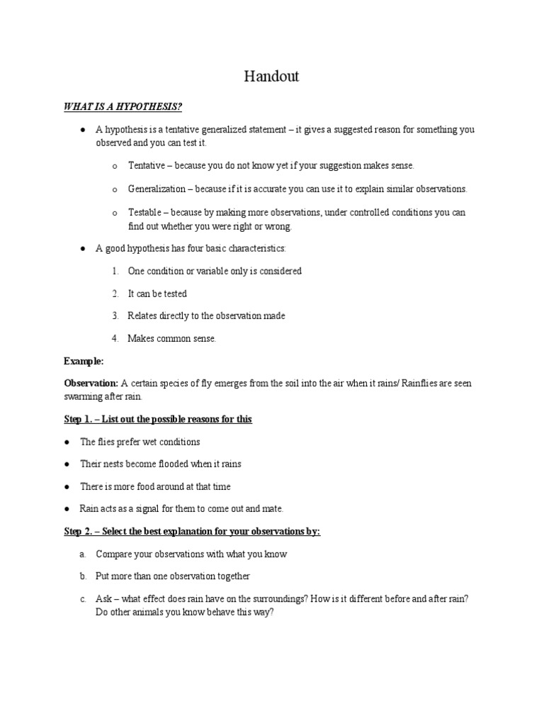 Lab Skills Assessment Handout PDF Hypothesis Science