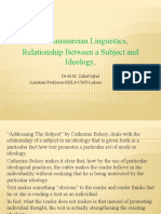 Post-Saussureian Linguistics, Relationship Between A Subject and Ideology