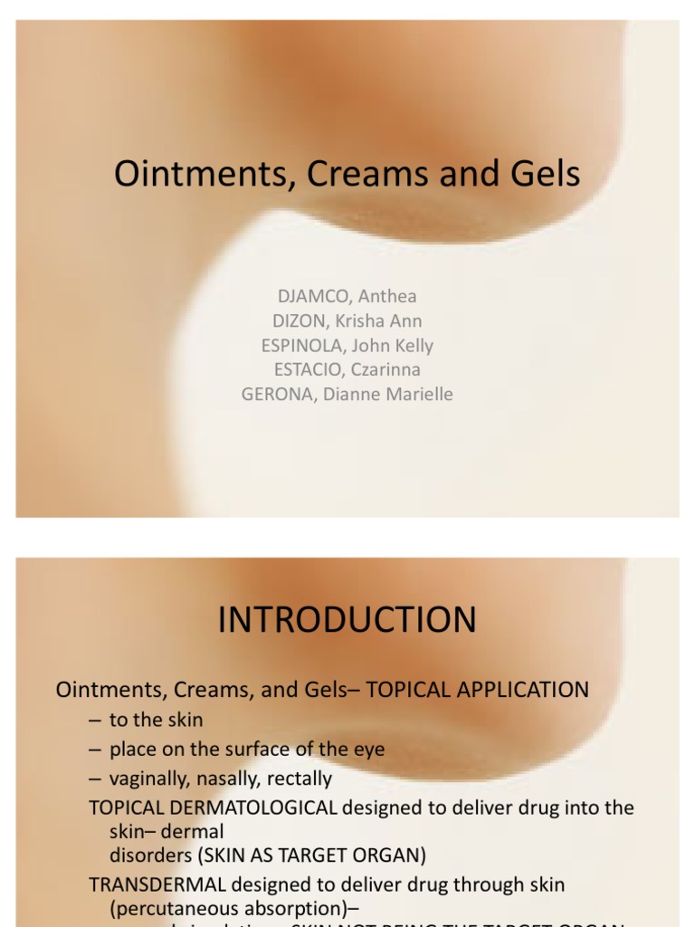 Ointments Creams and Gels PDF