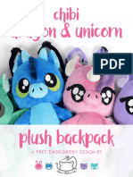Chibi Dragon & Unicorn Backpack Plush Embroidery Instructions