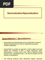 Generalization/Specialization: Database Systems