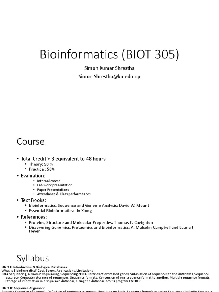 Bioinformatics | PDF | Bioinformatics | Proteins