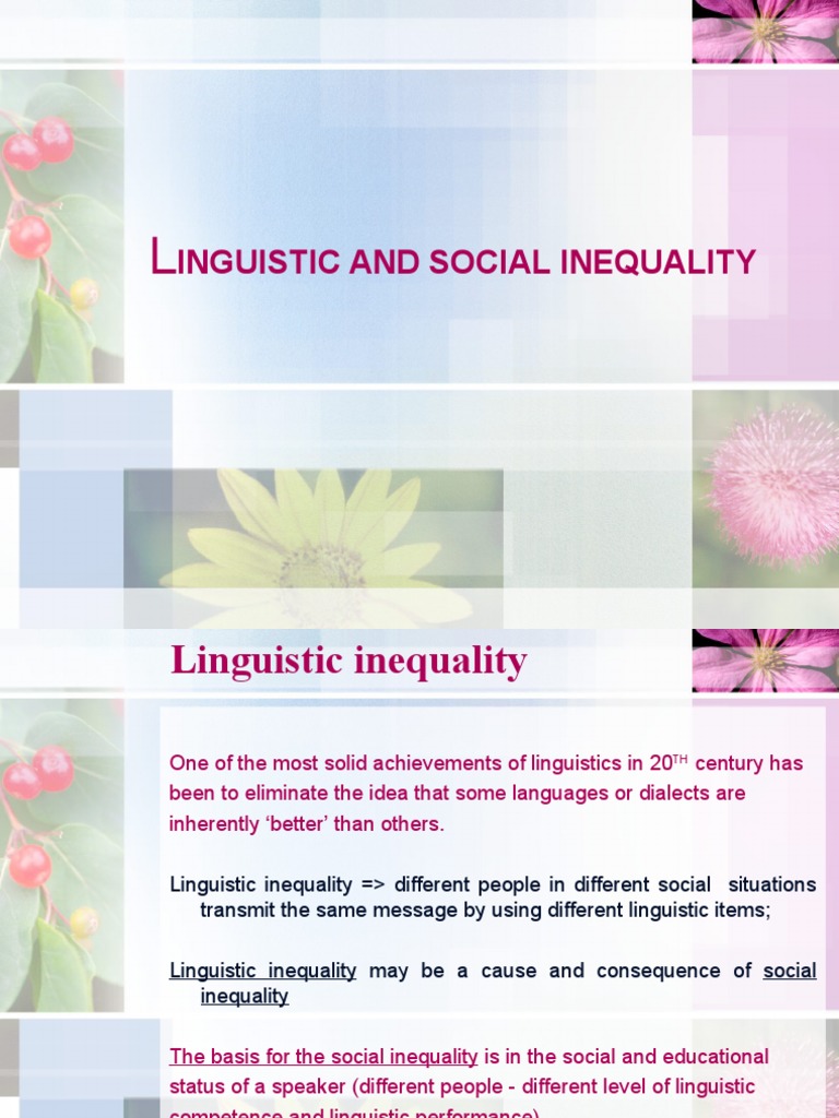 Inguistic and Social Inequality | PDF | Linguistics | Accent ...