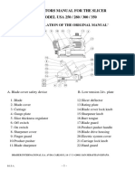 Operators Manual For The Slicer MODEL USA 250 / 280 / 300 / 350