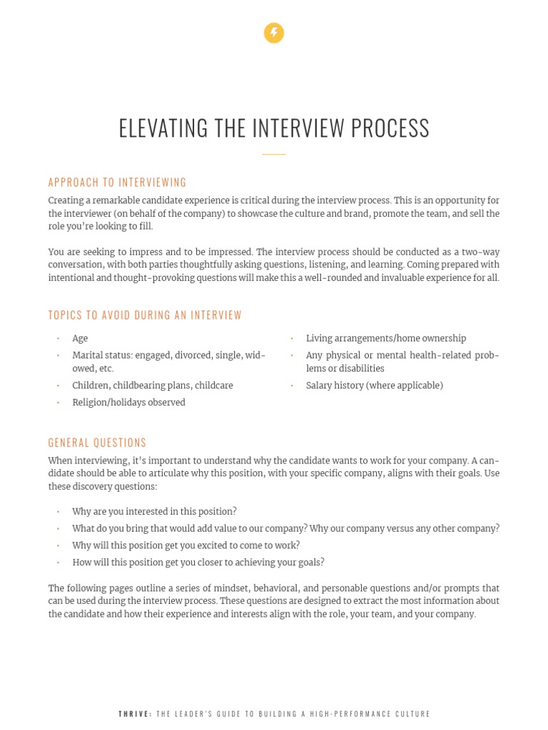 Elevate Your Interview Process Guide | PDF | Goal | Interview