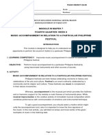 Module in Mapeh 7 Fourth Quarter/ Week 6 Music Accompaniment in Relation To A Particular Philippine Festival