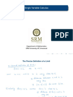 Single Variable Calculus: Department of Mathematics SRM University-AP, Amaravati