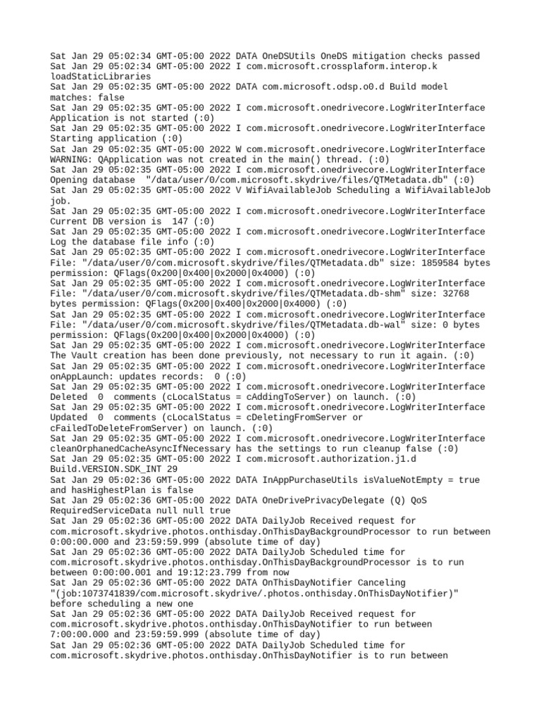 OneDrive Application Launch Log | PDF | Computer File | Cache (Computing)