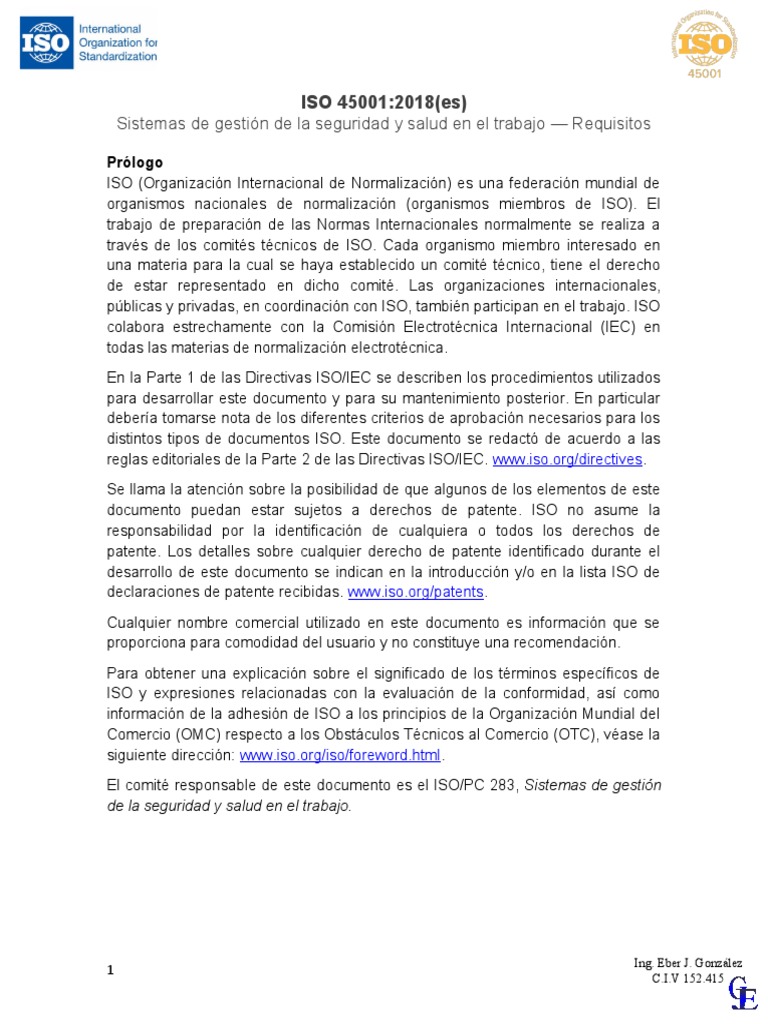 Norma Iso 45001-2018 | PDF | Organización internacional para la ...