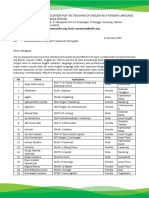 Announcement of PRELIM II Selected Participants 