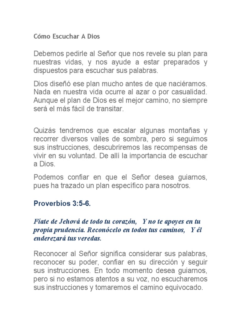 Cómo Escuchar la Voz de Dios | PDF | Dios | Biblia