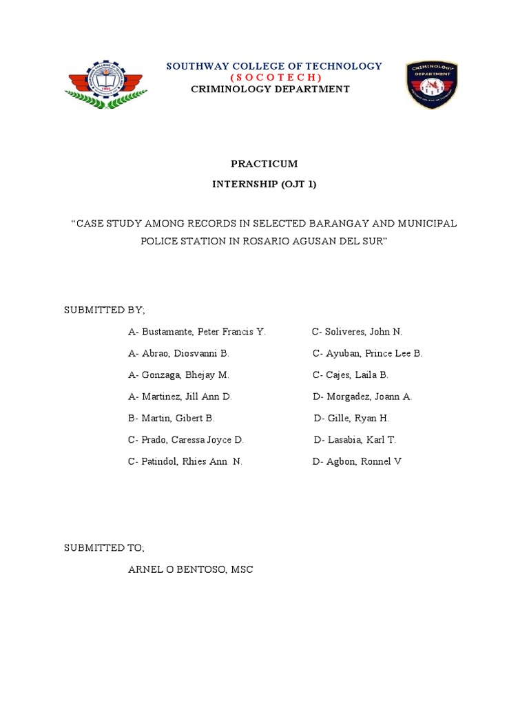 Final Case Study Pdf Police Robbery