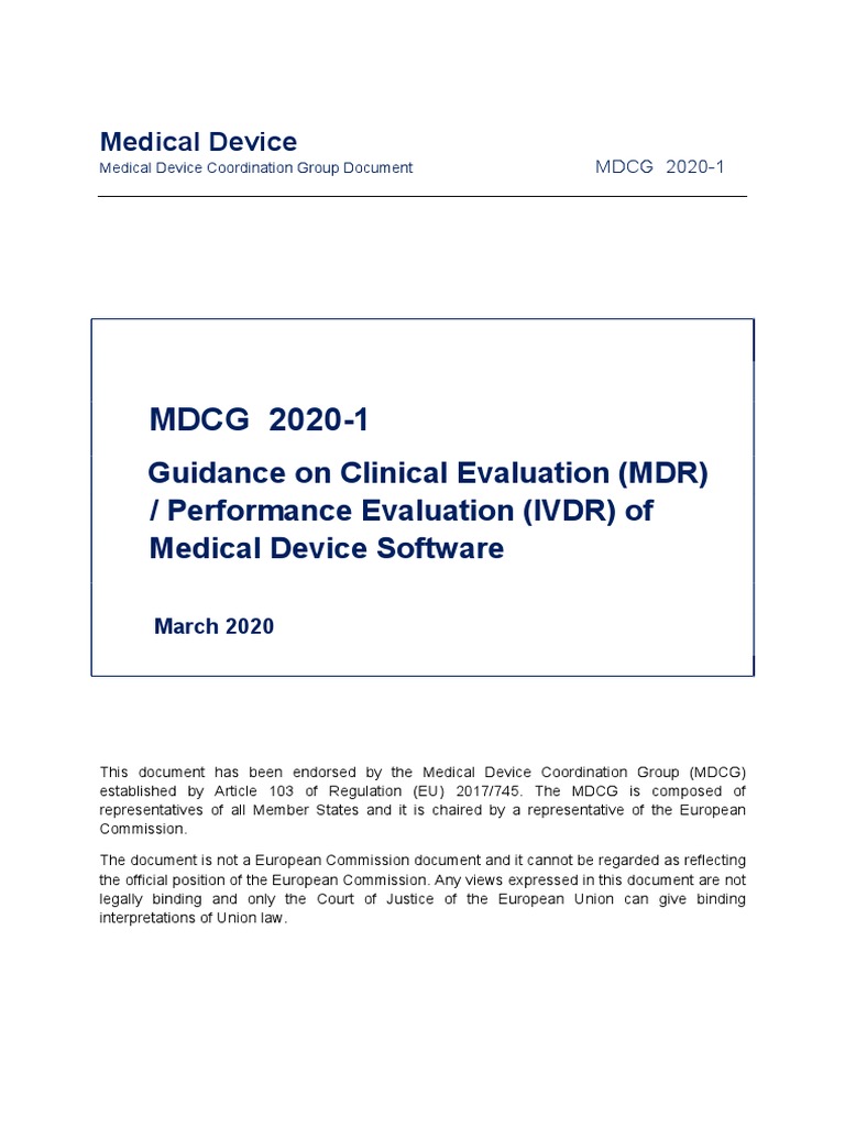 MD MDCG 2020 1 Guidance Clinic Eva MD Software en | PDF | Medical ...