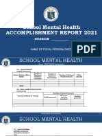 School Mental Health Accomplishment Report 2021 - : Division