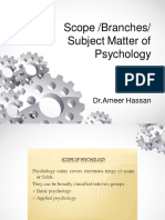 Scope /branches/ Subject Matter of Psychology: DR - Ameer Hassan