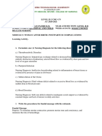 De Castro 2B Module 5 Woman After Birth Postpartum Complications