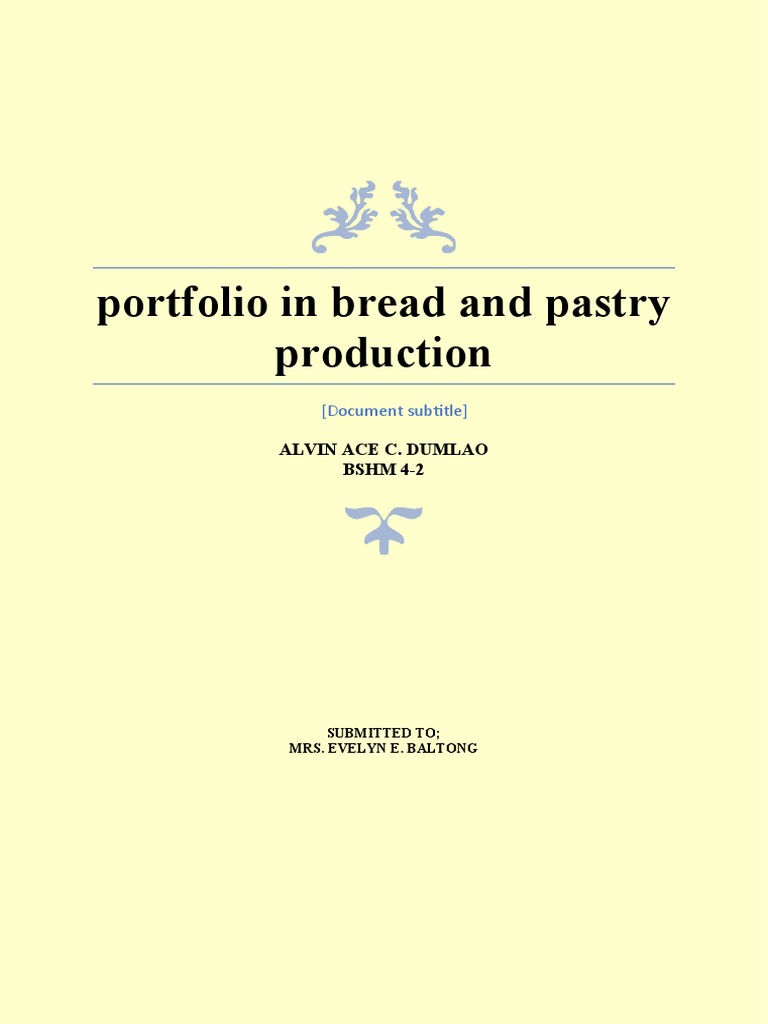 Portfolio in Bread and Pastry Production PDF Cakes Cupcake
