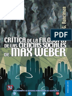 Walter Garrison Runciman - Crítica de La Filosofía de Las Ciencias Sociales de Max Weber - Fondo de Cultura Económica (2014)