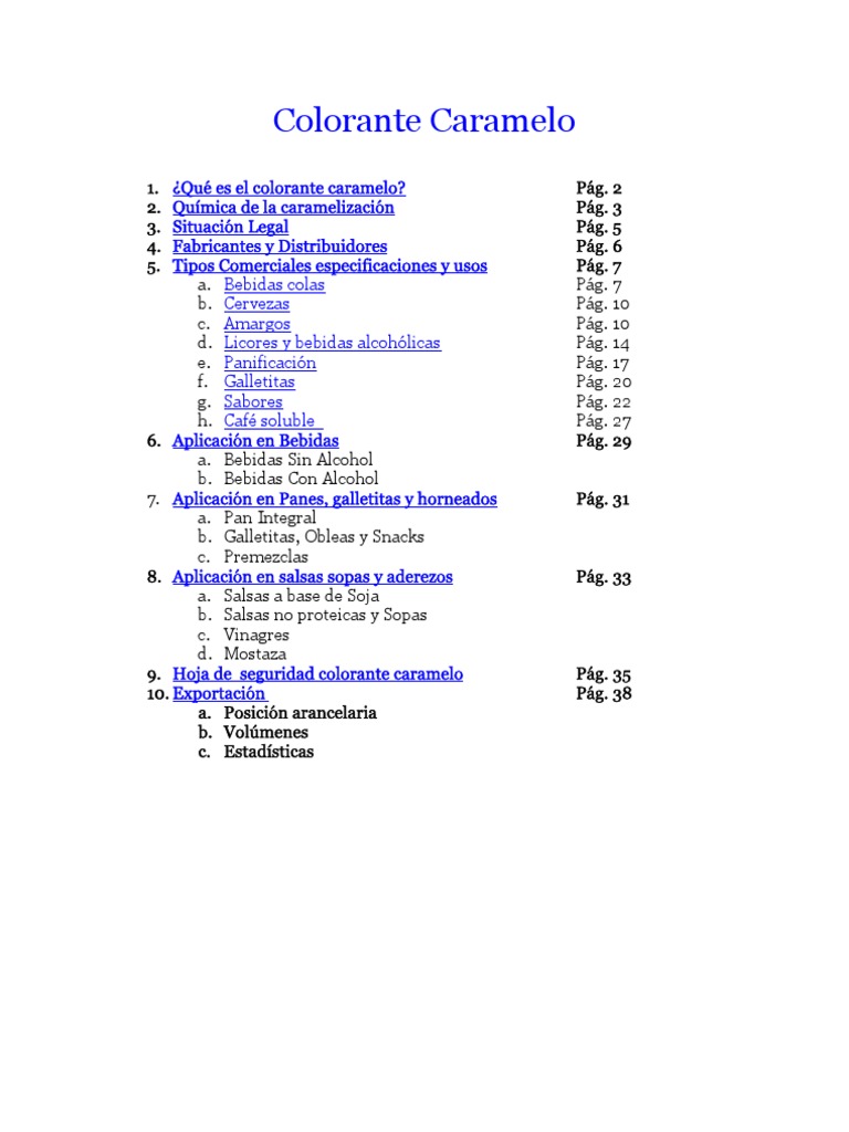 Colorante Caramelo PDF Comida y bebida Alimentos
