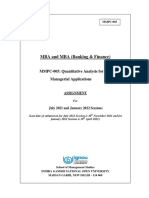 MBA and MBA (Banking & Finance) : MMPC-005: Quantitative Analysis For Managerial Applications