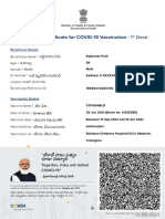 1st Dose - Vaccine - Certificate - Rajkumar Patil - 5888