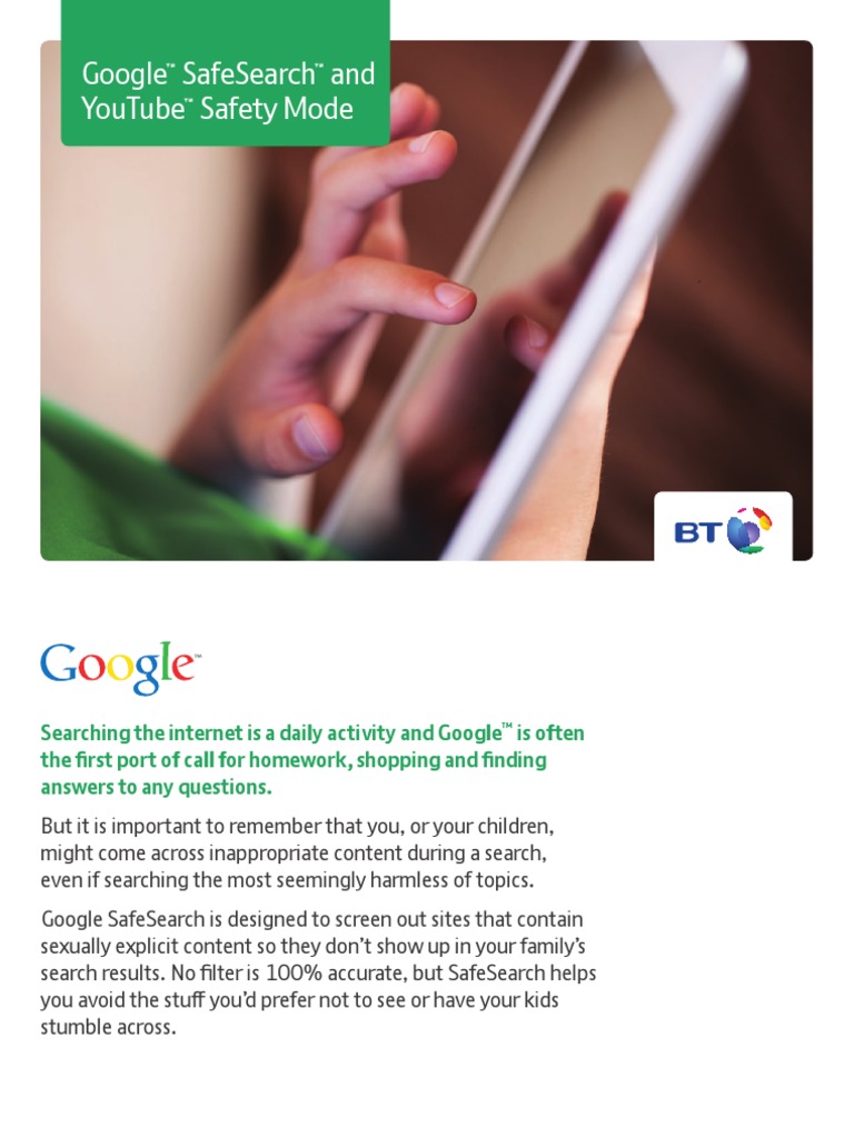 Google SafeSearch and YouTube Safety Mode PDF You Tube World Wide 