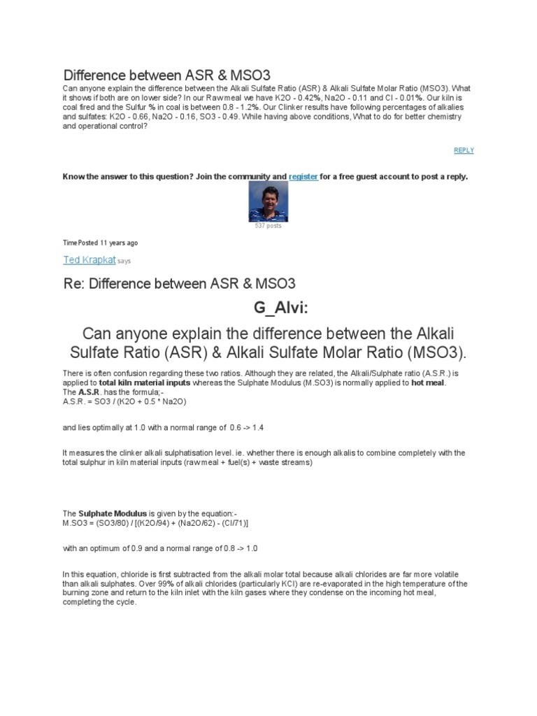 Difference Between ASR & MSO3 | PDF | Sulfur | Sulfate