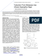 Citric Acid Production From Molasses Use Biosynthesis Aspergillus Niger