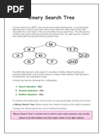 Binary Search Tree: Search Operation Insertion Operation Deletion Operation