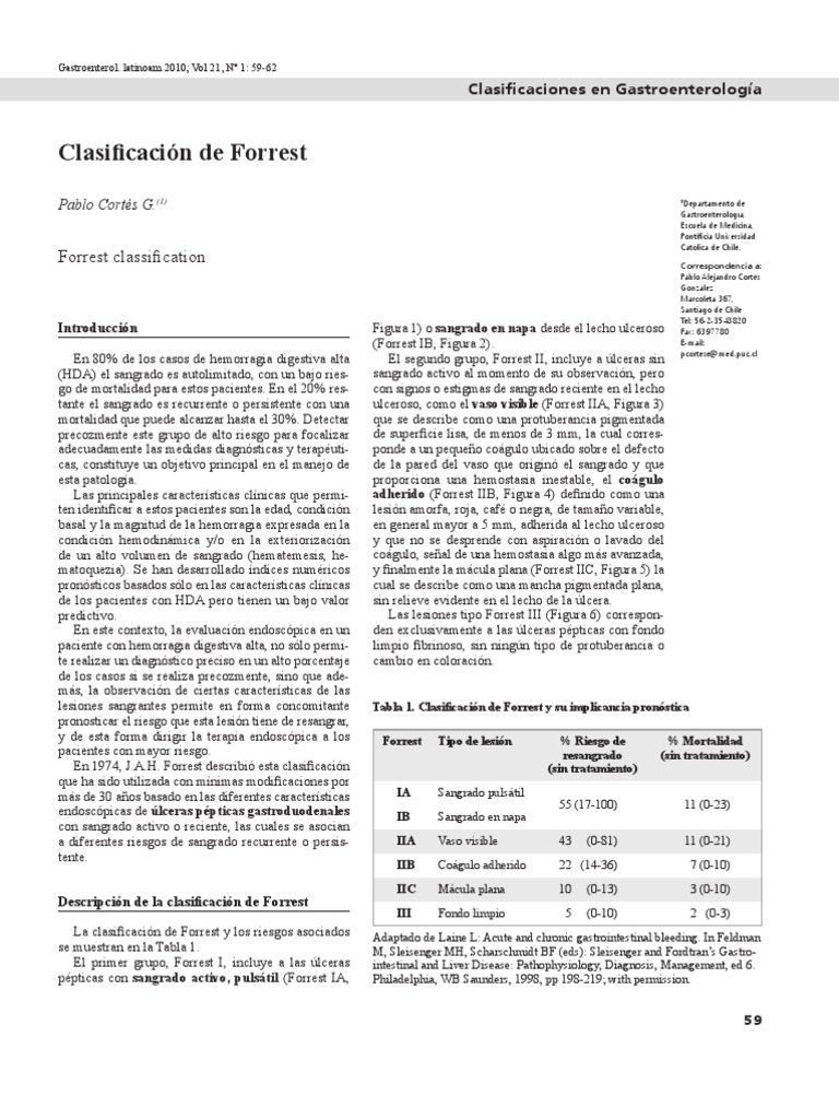 Clasificación de Forrest en HDA | PDF | Gastroenterología | Medicina ...