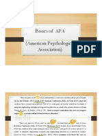 Basics of APA (American Psychological Association)