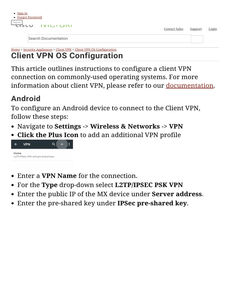 Configure Meraki Client VPN Settings | PDF | Virtual Private Network ...