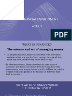 Week 1 - The Financial Environment