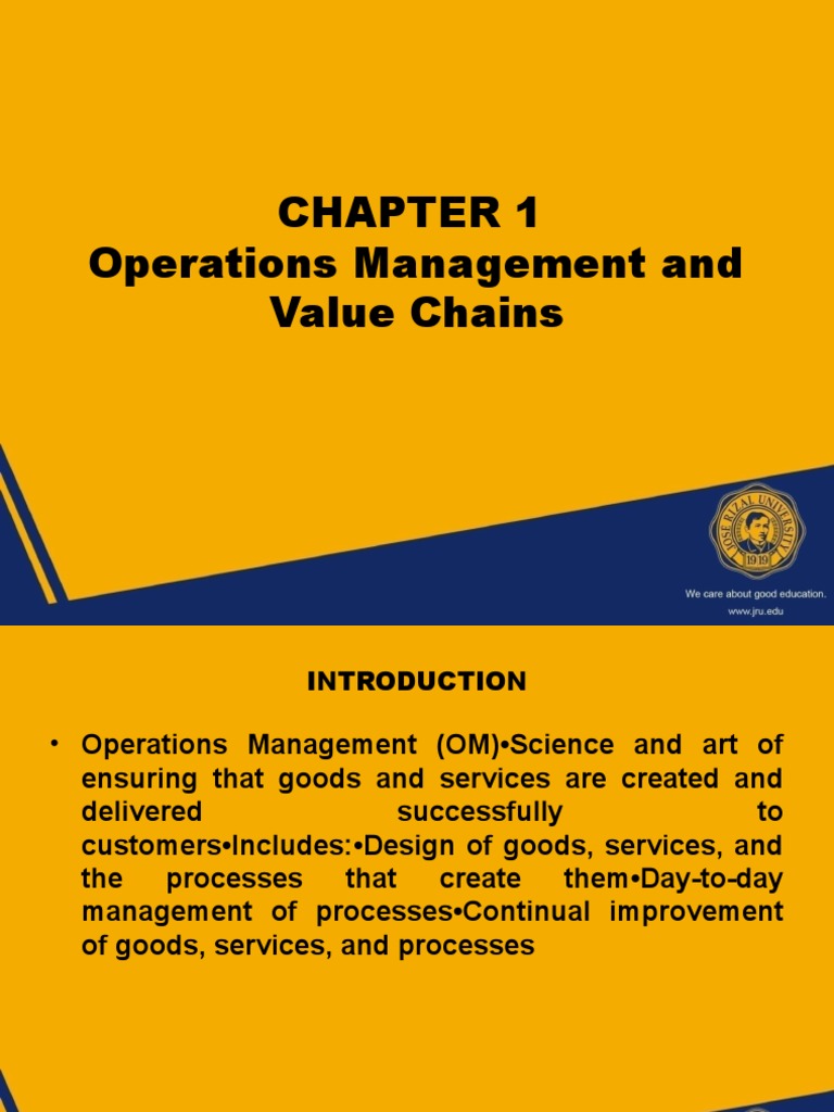 Operations Management and Value Chains | PDF