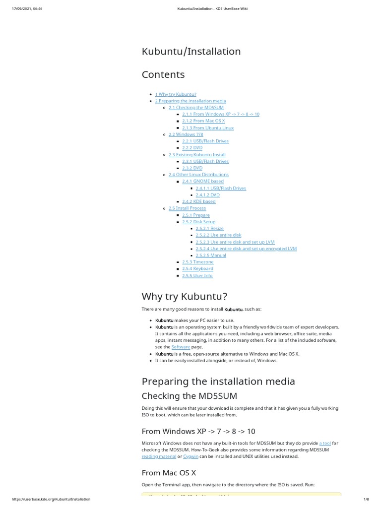Kubuntu - Installation - KDE UserBase Wiki | PDF | Installation ...