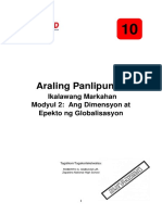 Araling Panlipunan: Ikalawang Markahan Modyul 2: Ang Dimensyon at Epekto NG Globalisasyon