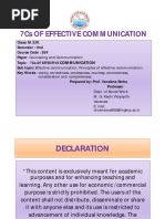 Seven C's of Effective Communicatio