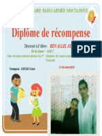 Diplôme de récompense