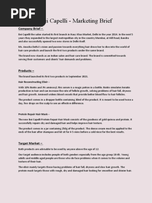 Bei Capelli Marketing Brief