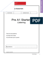 The Audio Files For The Sample Paper Here:: Pre A1 Starters