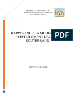 RAPPORT SUR LA MODELISATION D'ECOULEMENT DES EAUX SOUTERRAINS. Hassan Nait-Si