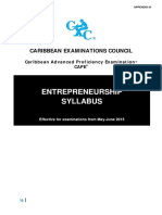 CAPE Entrepreneurship Syllabus
