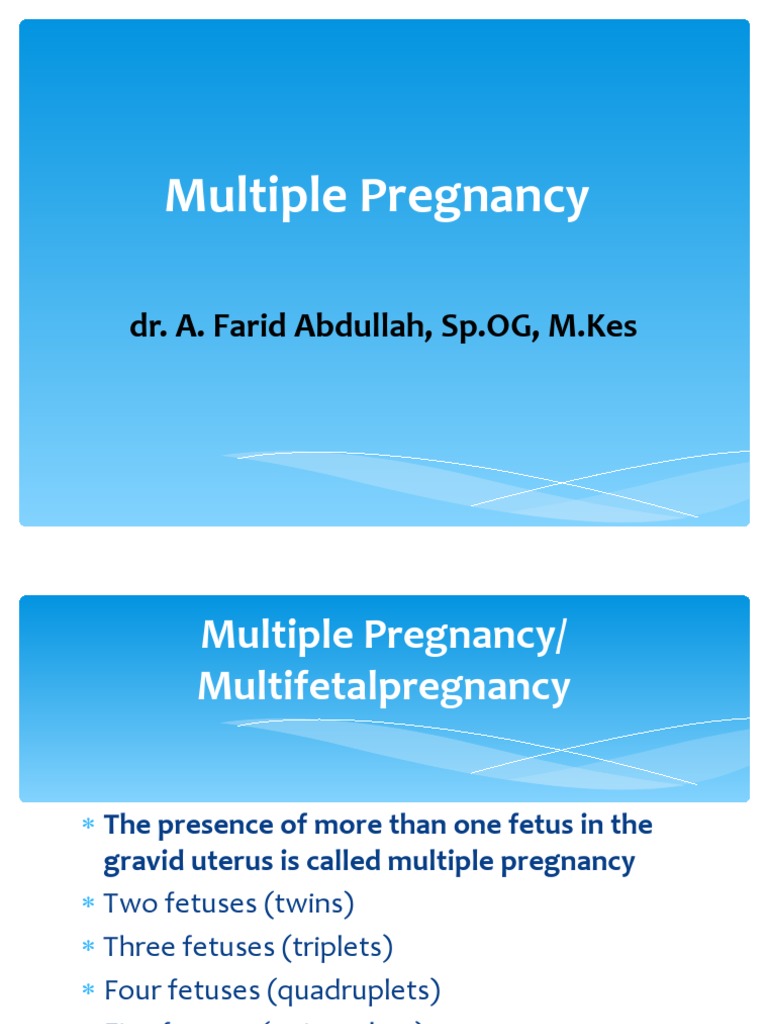 Multiple Pregnancy Lecture PDF Multiple Births Twin