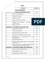 Index SR - No Context Page - No Executive Summary Chapter 1 Organisation Introduction