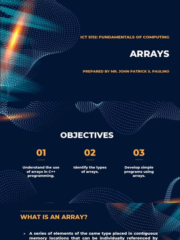 7 ICT S112 Arrays-1 | PDF | Array Data Structure | Algorithms And Data ...