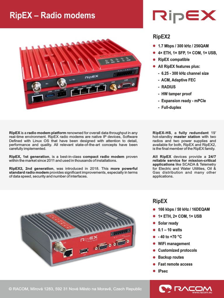 Ripex - Radio Modems | PDF | Transmission Control Protocol | Computer ...