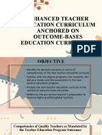 Enhanced Teacher Education Curriculum Anchored On Outcome-Bases Education Curriculum